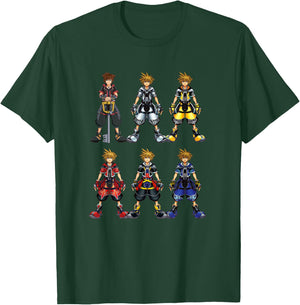 Disney Kingdom Hearts Sora Epic Costumes Collage Chest Logo T-Shirt - T-Shirt | Forest