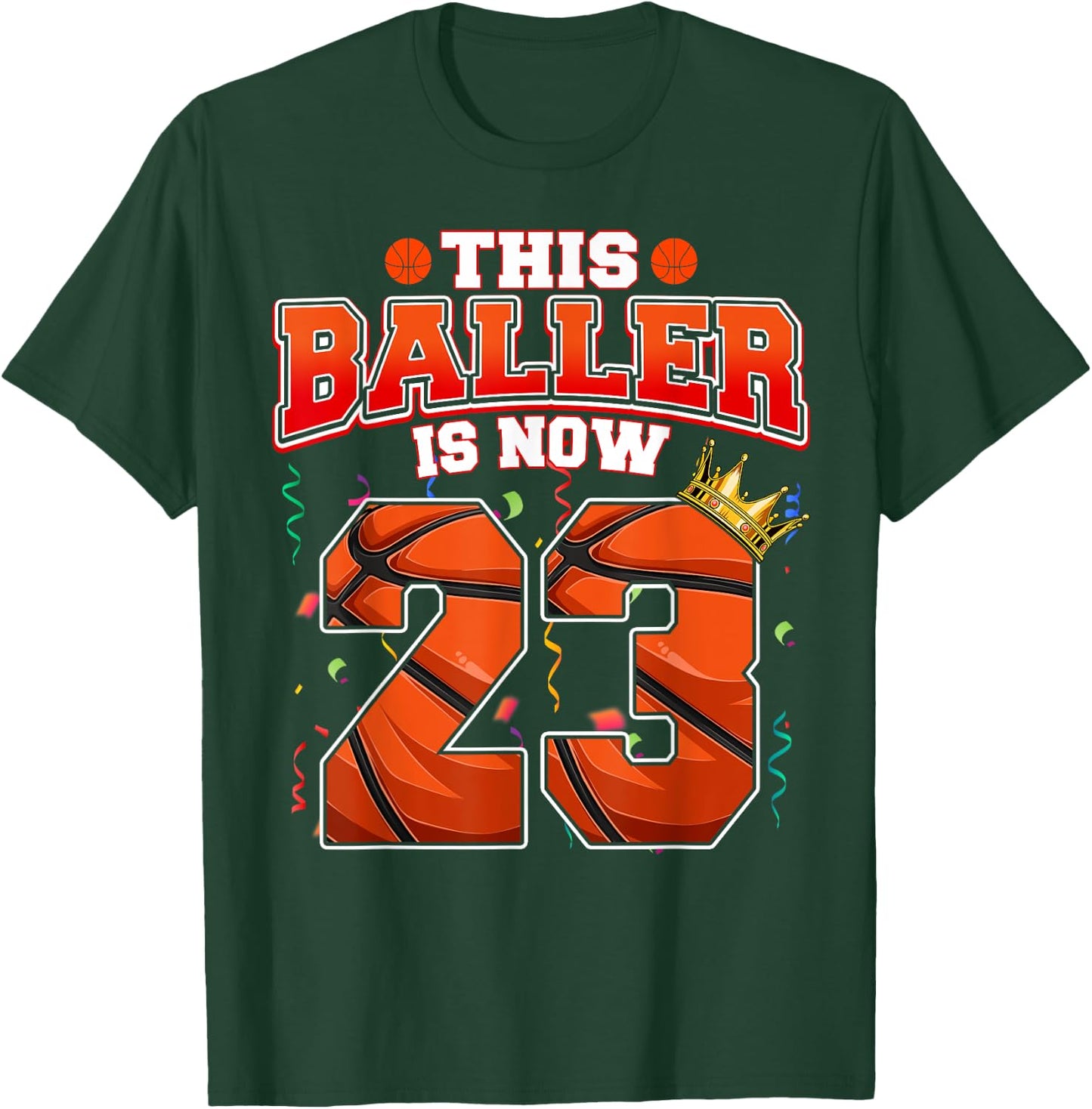 This Basketball Baller Is Now 23 Years Old Happy My Birthday T-Shirt - T-Shirt | Forest