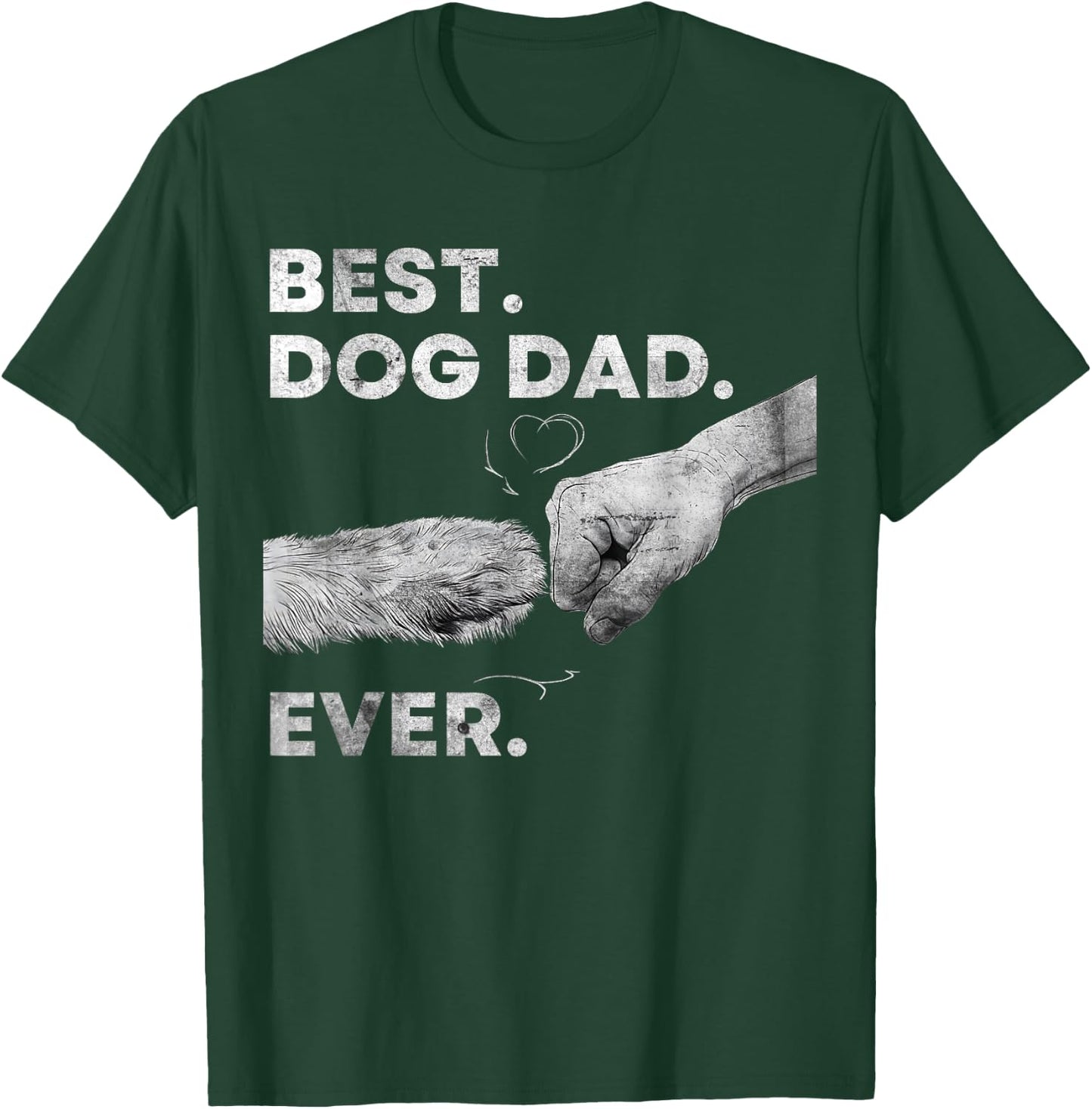 Best Dog Dad Ever Vintage Graphic Men Fathers Day T-Shirt - T-Shirt | Forest