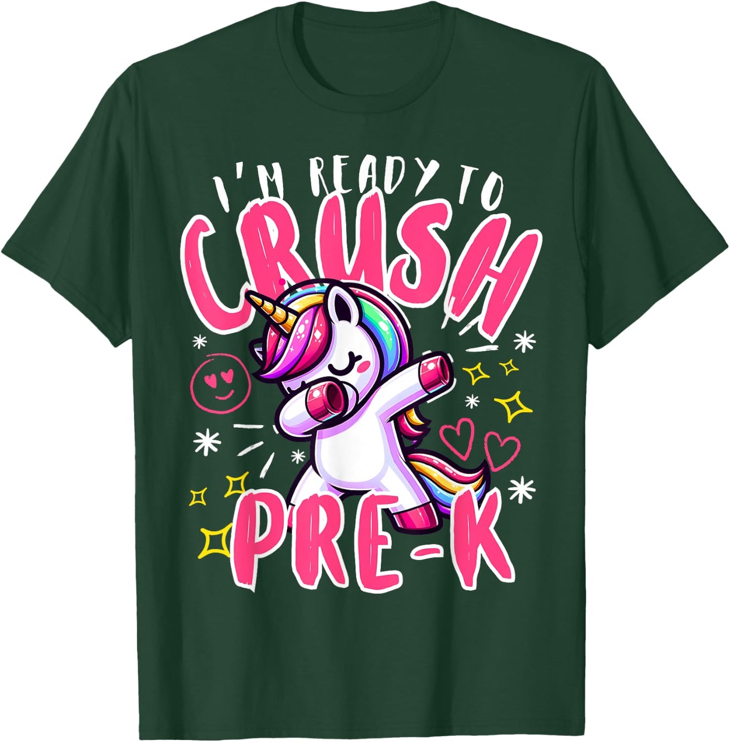 I'm Ready To Crush Pre-K Unicorn First Day of Preschool Kids T-Shirt - T-Shirt | Forest