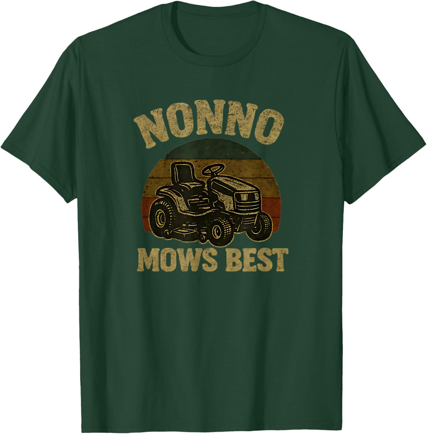 Nonno Mows Best Funny Retro Lawn Mowing T-Shirt - T-Shirt | Forest