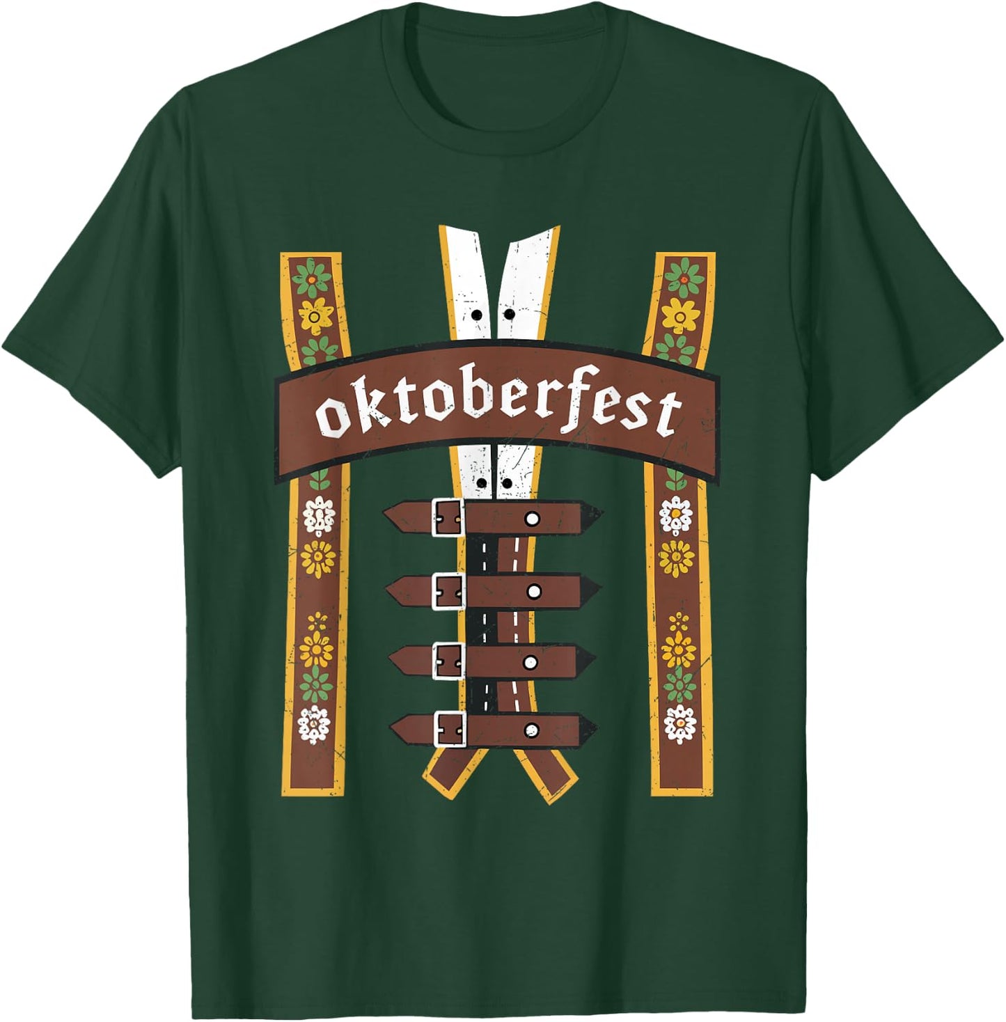 Oktoberfest Bavarian Munich Beer Lederhosen Suspenders T-Shirt - T-Shirt | Forest