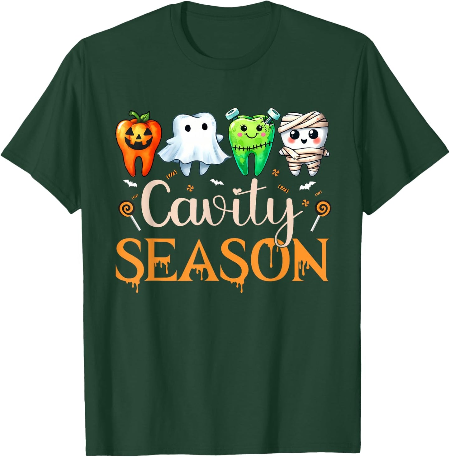 Cavity Season Ghosts Halloween Dental Hygienist Or Assistant T-Shirt - T-Shirt | Forest