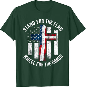 USA Flag Religious Quote 4th of July Christian Faith Men T-Shirt - T-Shirt | Forest