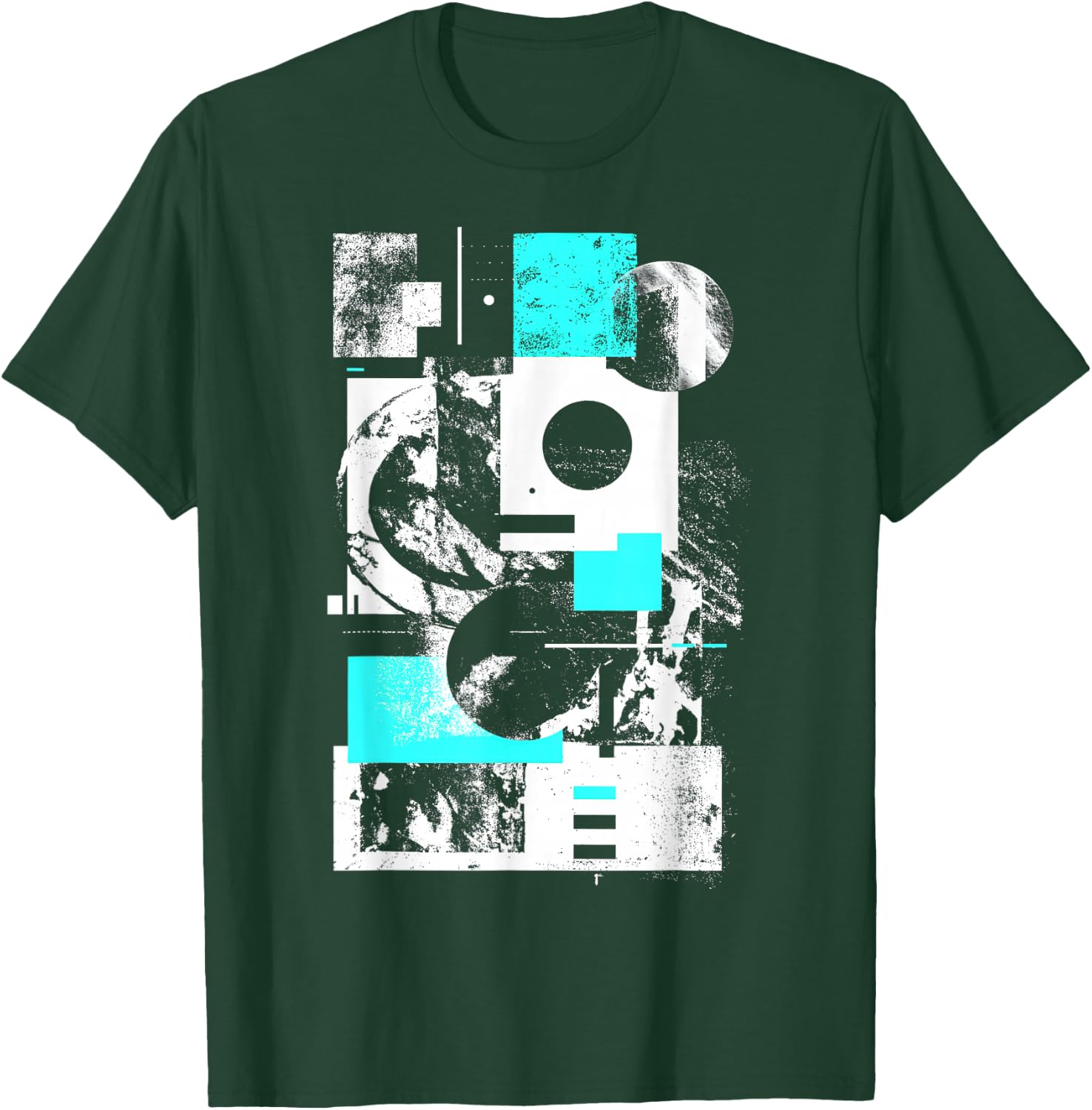Minimalist Brutalist Geometric Gray Abstract Matrix Graphic T-Shirt - T-Shirt | Forest