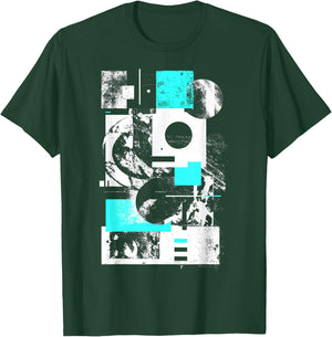 Minimalist Brutalist Geometric Gray Abstract Matrix Graphic T-Shirt - T-Shirt | Forest