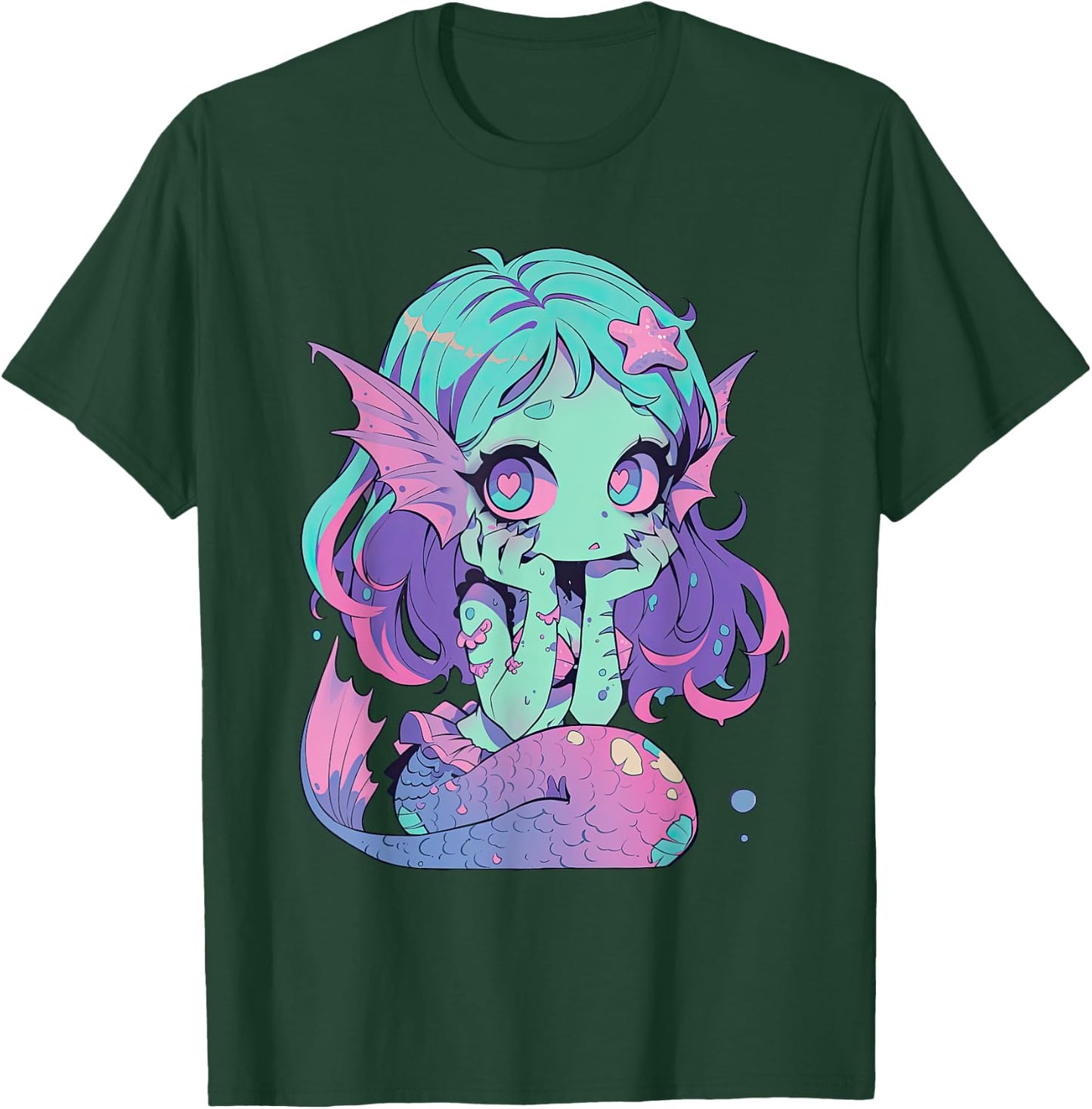 Kawaii Pastel Goth Creepy Cute Witchy Zombie Mermaid T-Shirt - T-Shirt | Forest