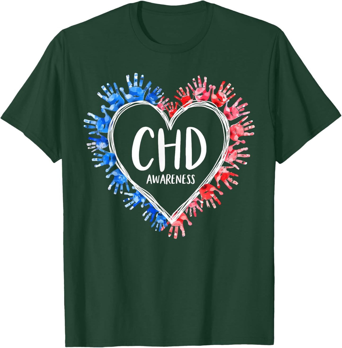 CHD Congenital Heart Defect Awareness Month Wear Red For CHD T-Shirt - T-Shirt | Forest