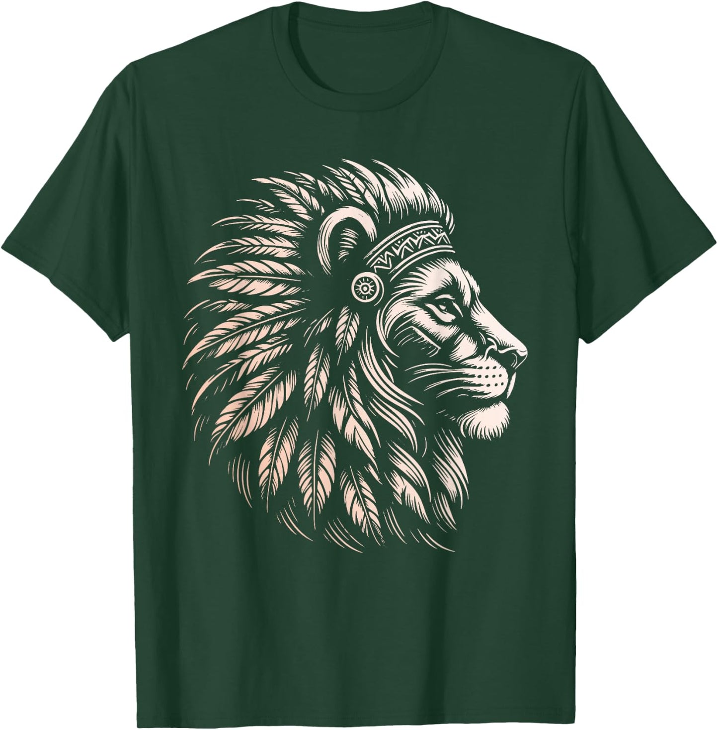 Native American Indian Day Pride Indigenous Cherokee Lion T-Shirt - T-Shirt | Forest