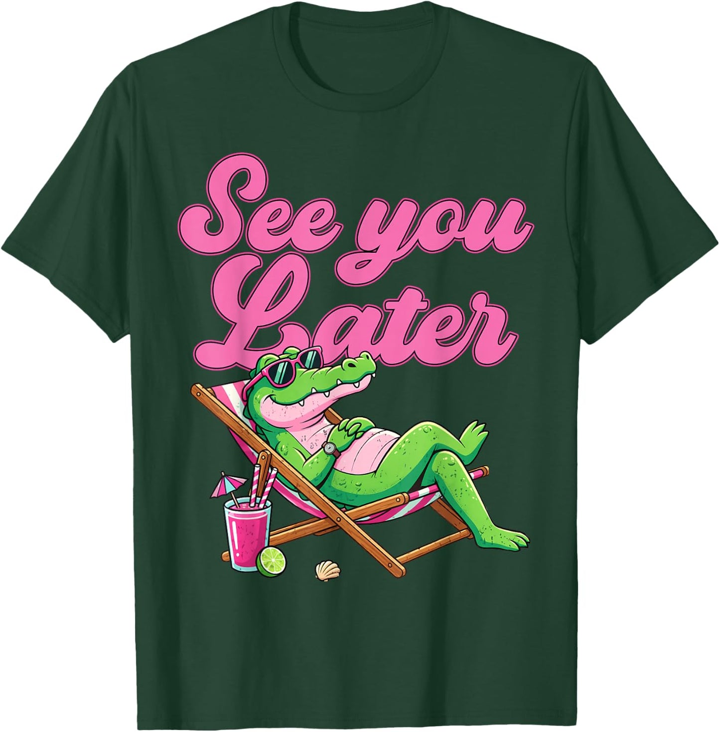 See You Later Teacher Summer Alligator Last Day of School T-Shirt - T-Shirt | Forest