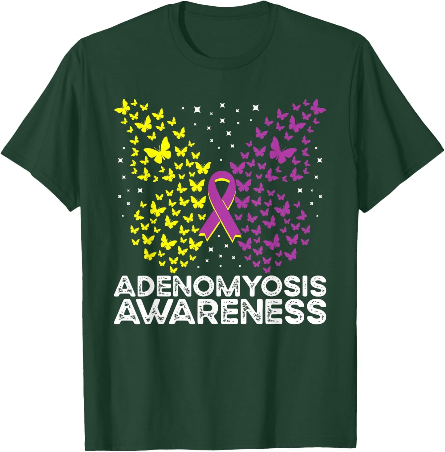 Adenomyosis Awareness Adenomyosis Butterfly T-Shirt - T-Shirt | Forest