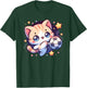 Cat Kitten Soccer Player Kicking Soccer Ball Cute Graphic Men Women Girls Kids T-Shirt - T-Shirt | Forest
