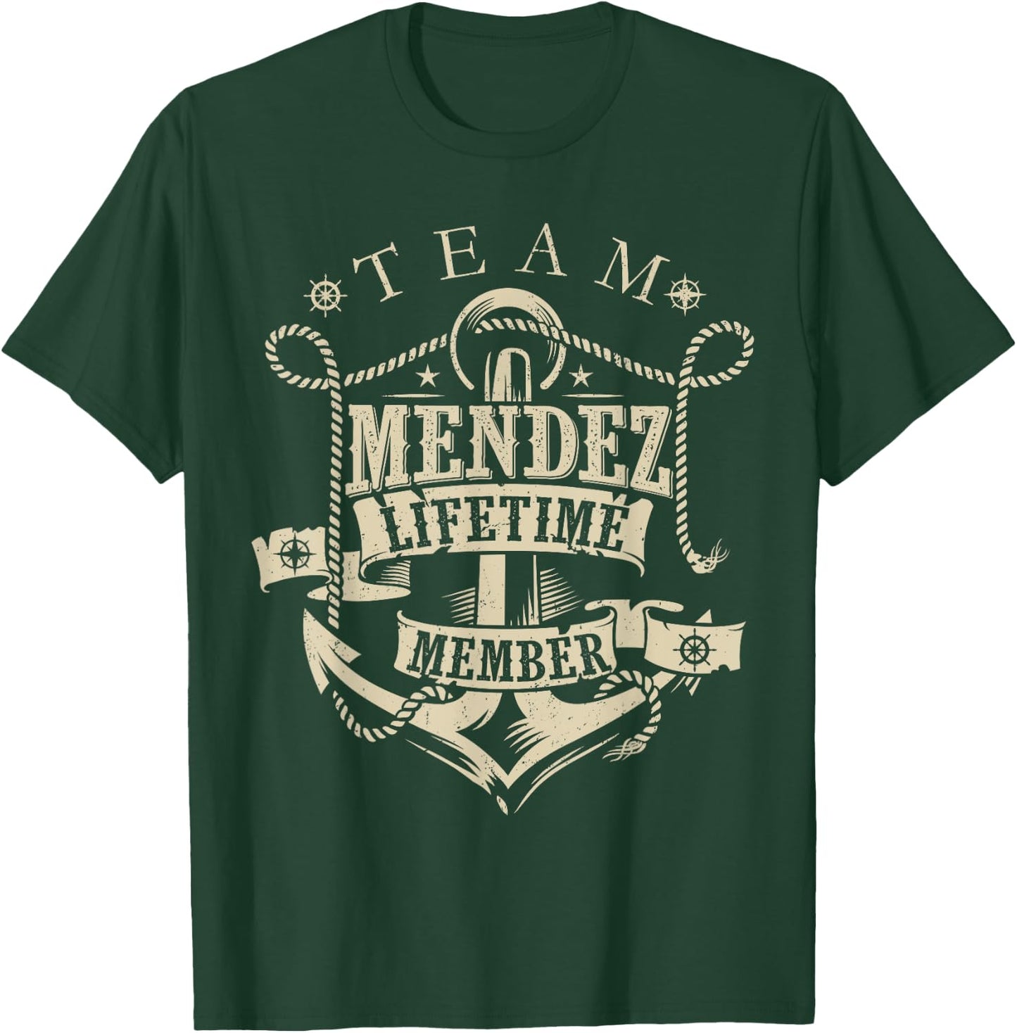 Team MENDEZ Lifetime Member Vintage MENDEZ Family Name T-Shirt - T-Shirt | Forest