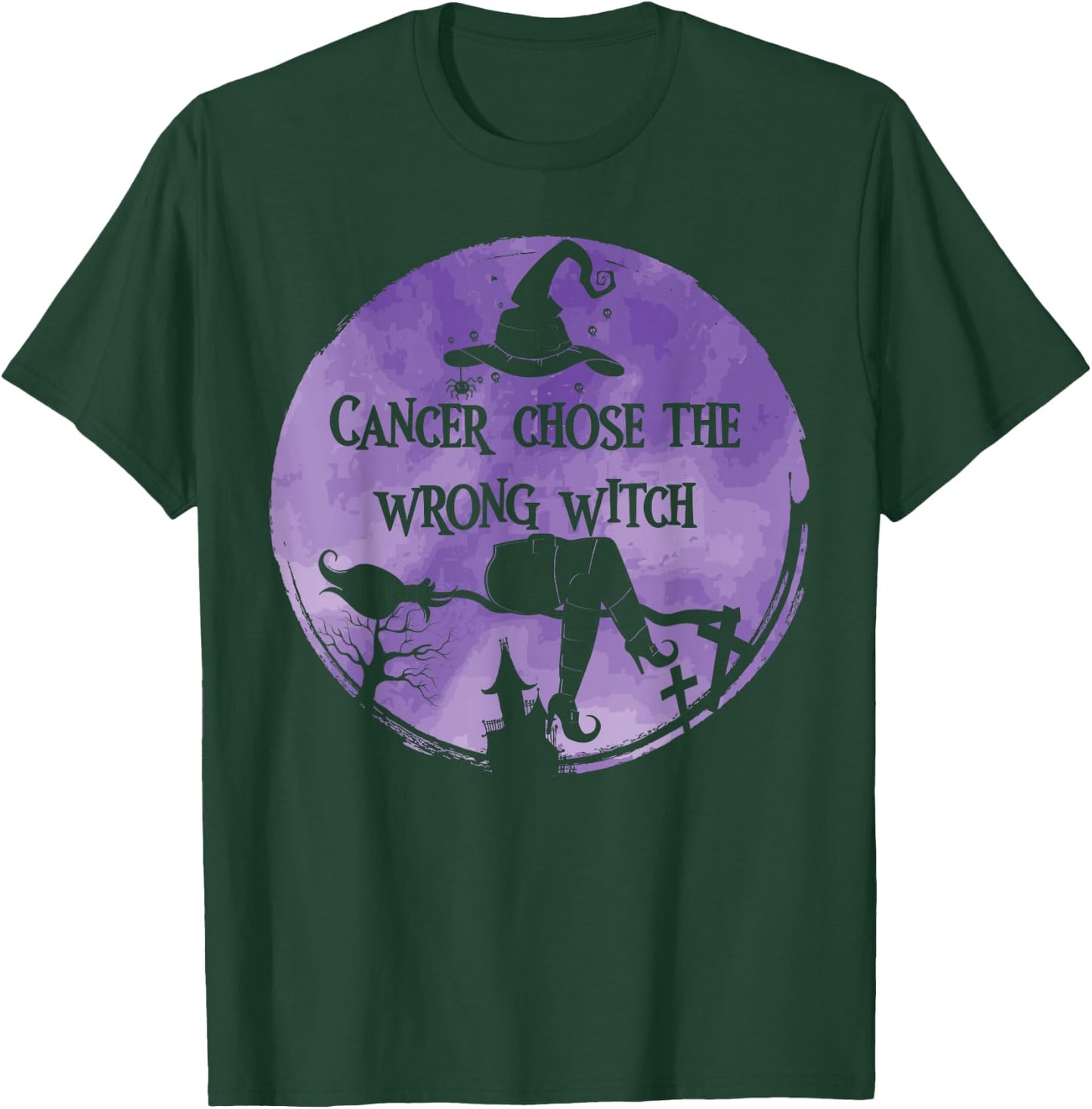 Cancer Chose The Wrong Witch Violet Hodgkins Lymphoma T-Shirt - T-Shirt | Forest