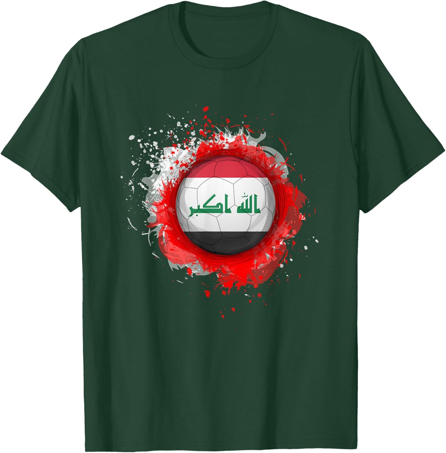 Proud Heritage Iraq Flag Soccer Ball T-Shirt - T-Shirt | Forest