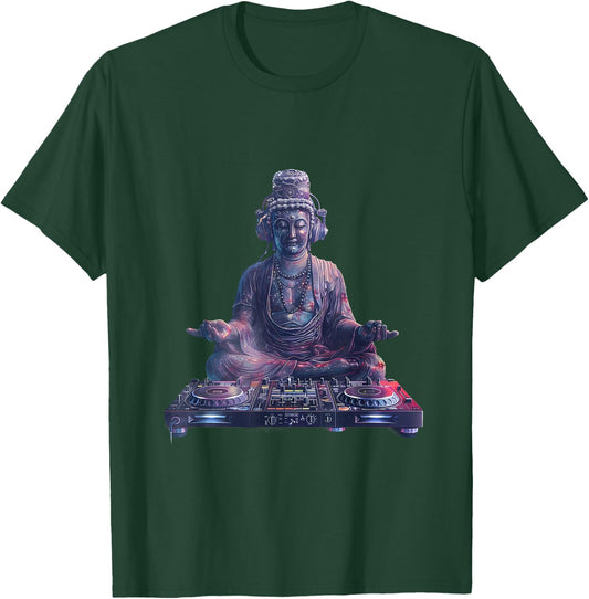 Buddha DJ Meditation Dance Club House Turntable DJ Buddha T-Shirt - T-Shirt | Forest