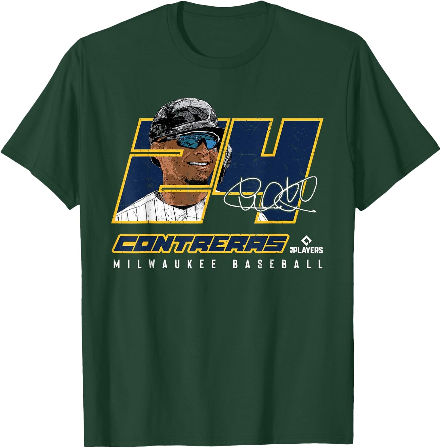 Silhouette William Contreras Milwaukee MLBPA T-Shirt - T-Shirt | Forest