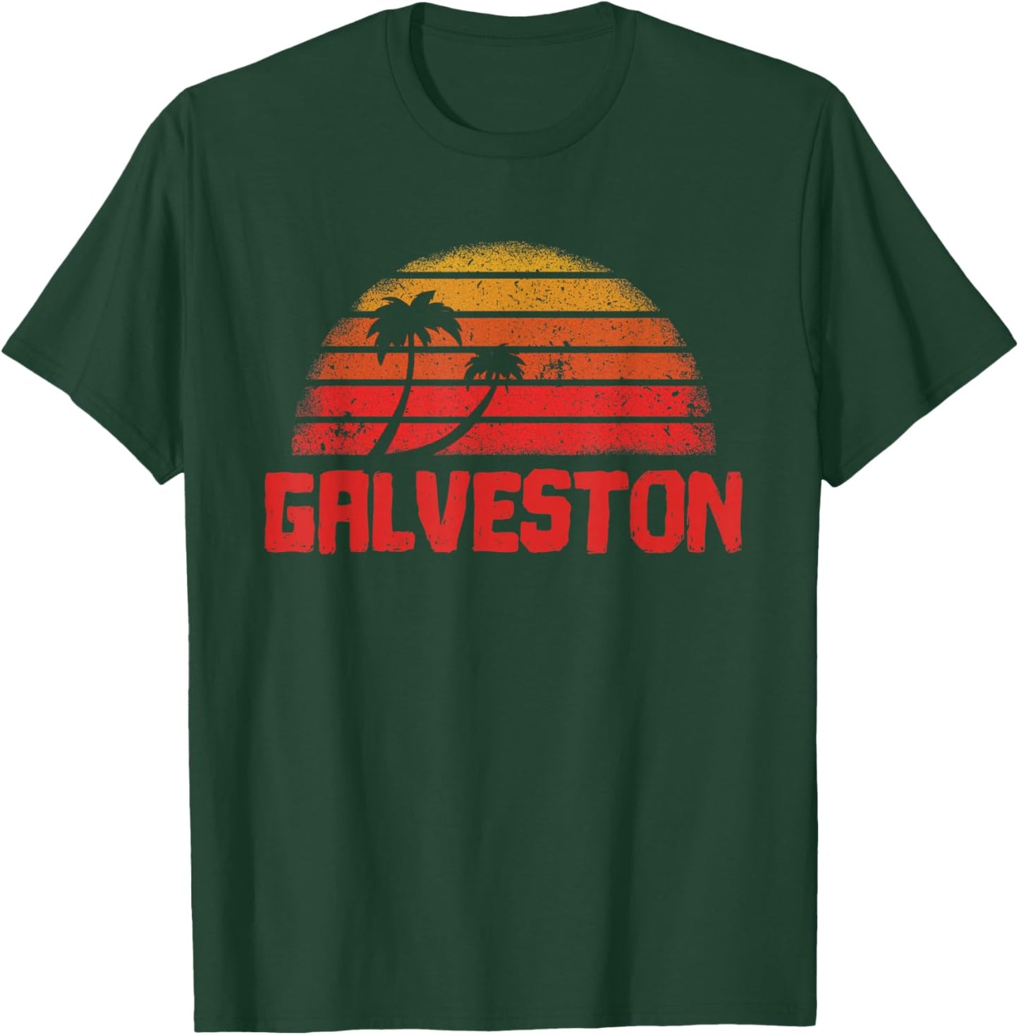 Galveston Vintage Retro 70s Throwback T-Shirt - T-Shirt | Forest