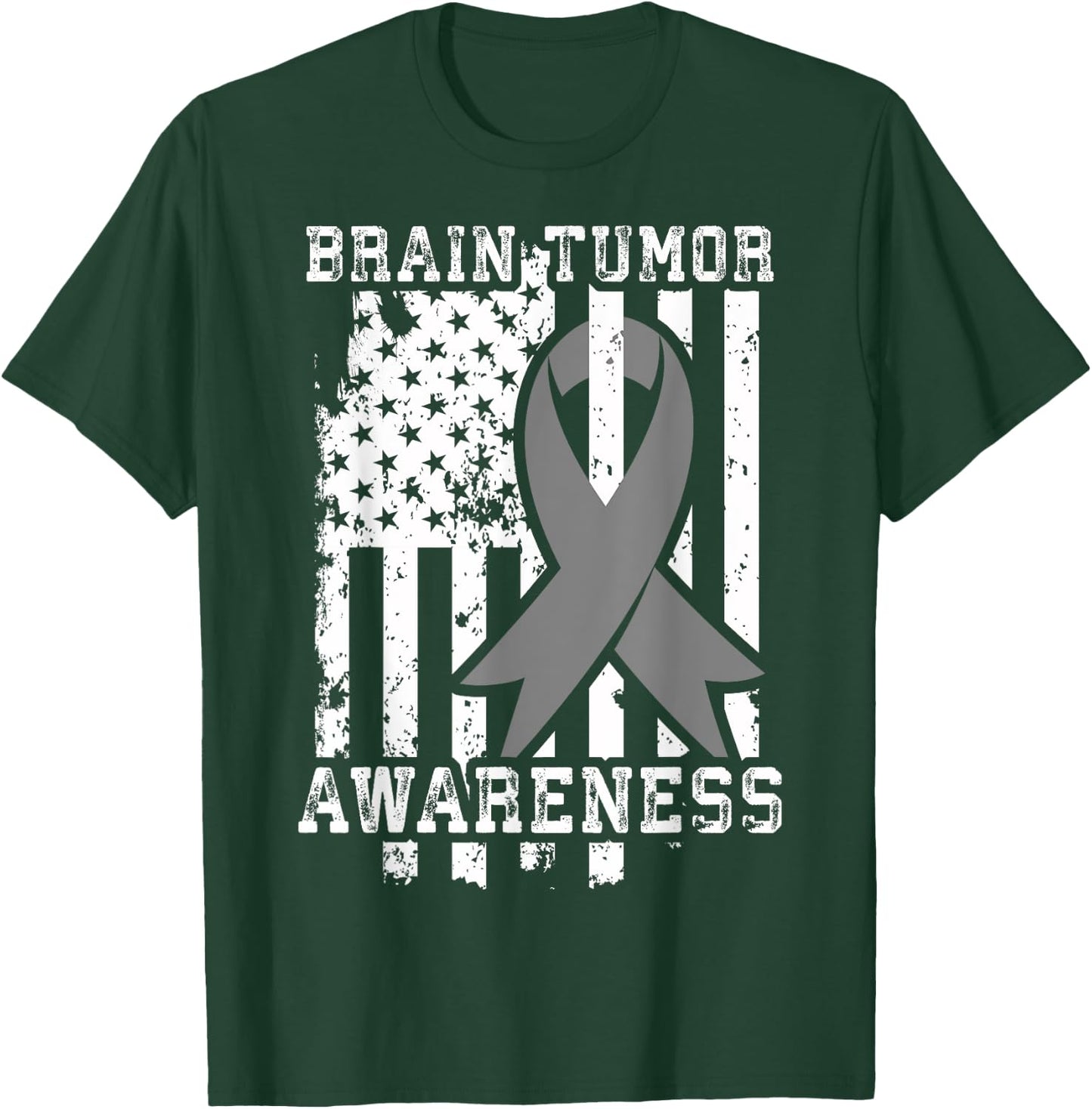 American Flag Shirt Gift Brain Tumor Patients T-Shirt - T-Shirt | Forest