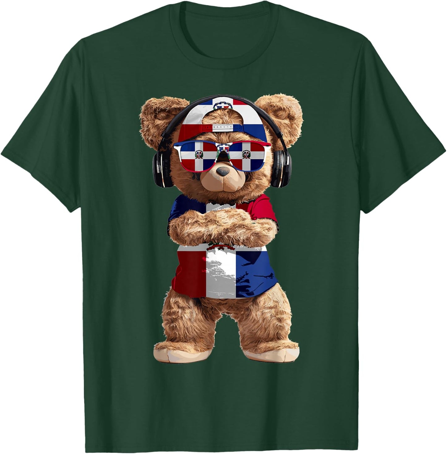 Dominican Republic Flag Souvenirs Bear Products Dominican T-Shirt - T-Shirt | Forest