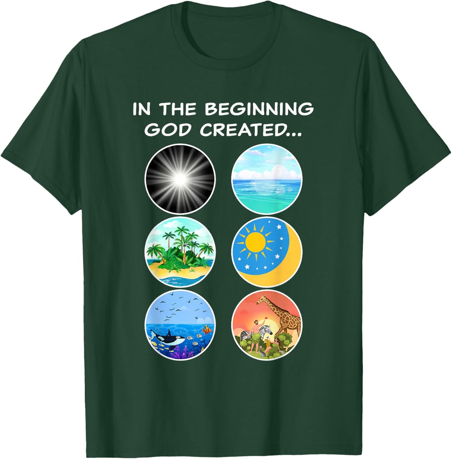 In The Beginning GOD Created: School Teacher & Kids Creation T-Shirt - T-Shirt | Forest