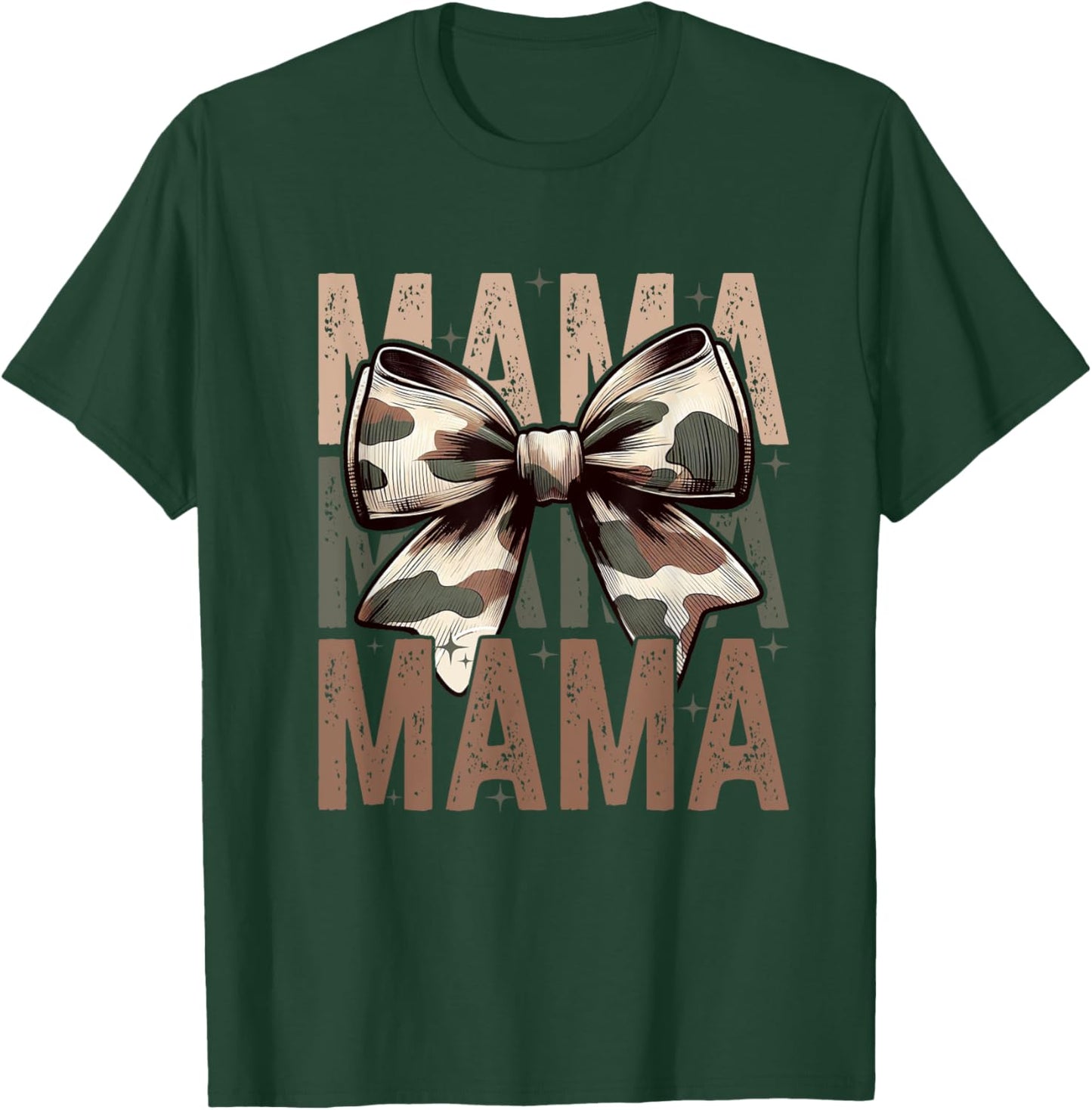 Mama, Girls Camo Coquette Bow, Retro Hunting Funny Gift T-Shirt - T-Shirt | Forest