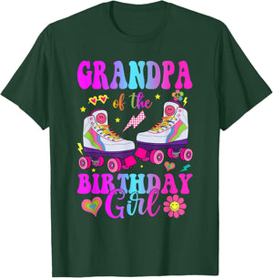Let's Roll Grandpa of the Birthday girl Roller Skate T-Shirt - T-Shirt | Forest