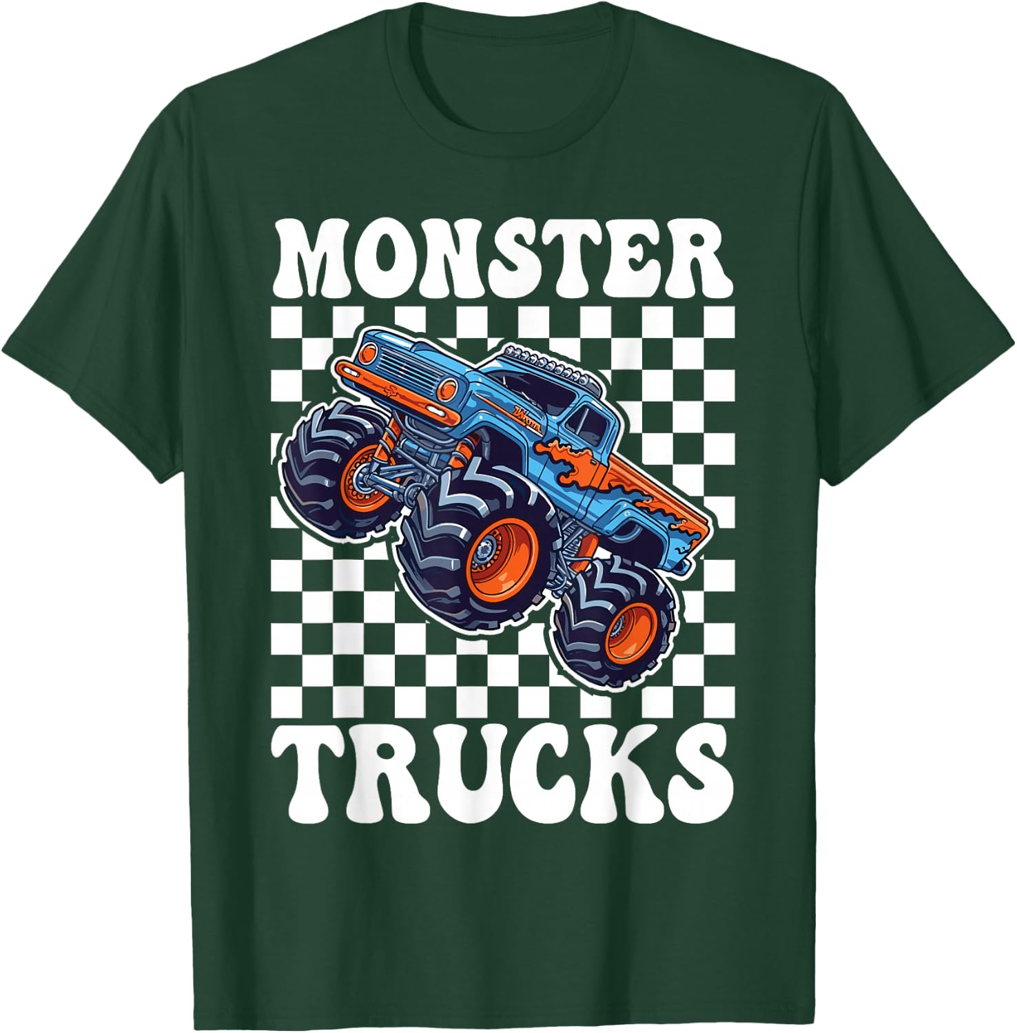 Monster Truck for Toddlers, Kids Monster Truck Retro Vintage T-Shirt - T-Shirt | Forest