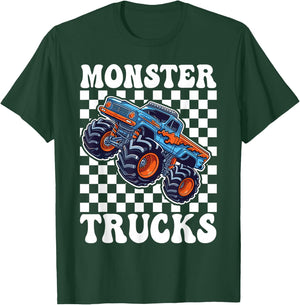 Monster Truck for Toddlers, Kids Monster Truck Retro Vintage T-Shirt - T-Shirt | Forest