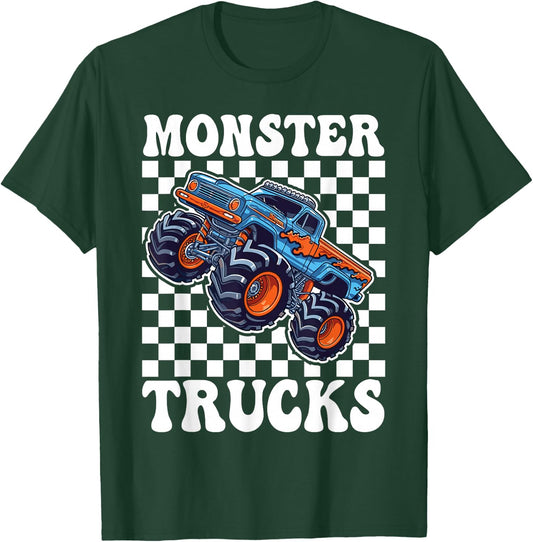 Monster Truck for Toddlers, Kids Monster Truck Retro Vintage T-Shirt - T-Shirt | Forest