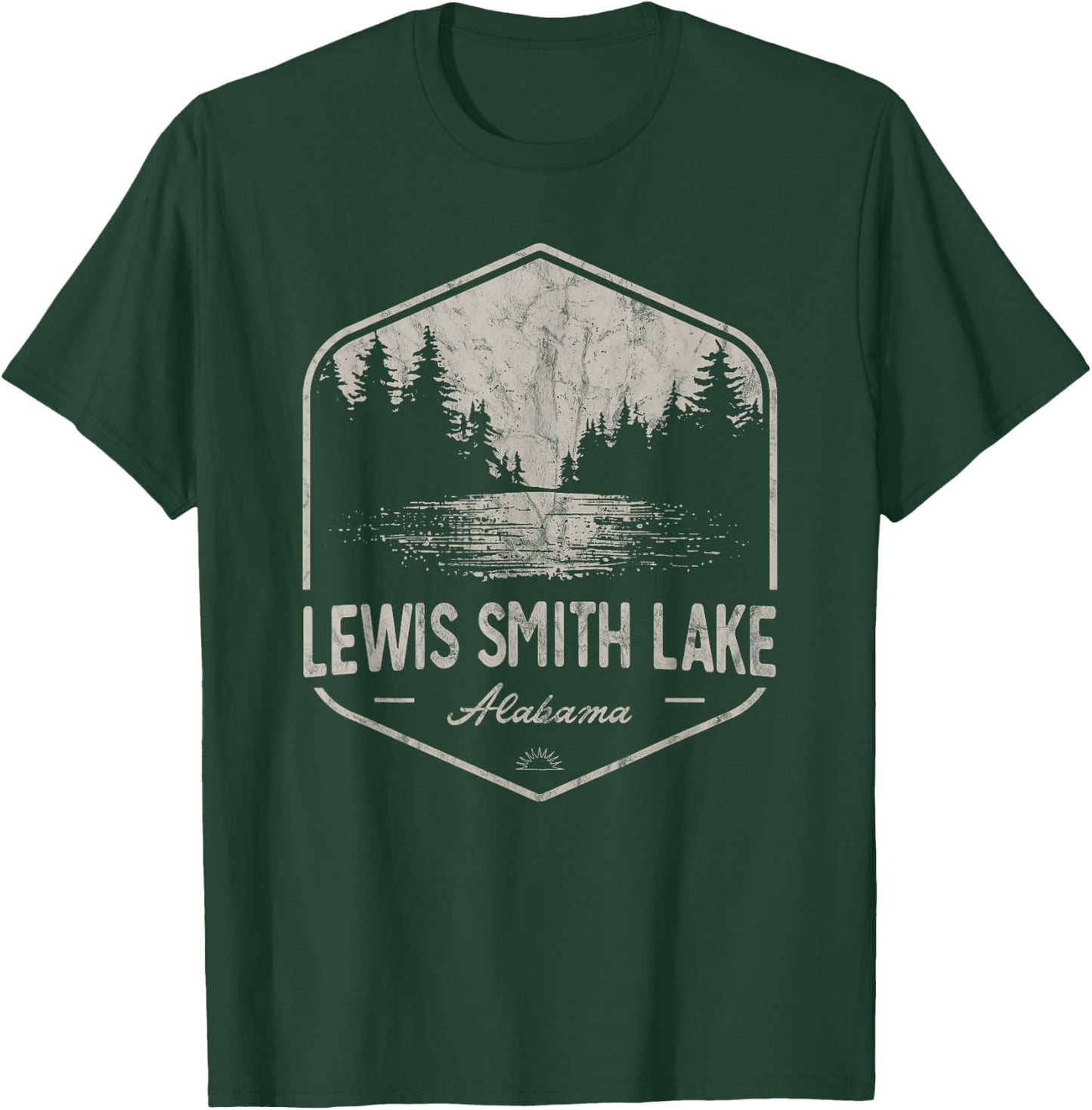 Lewis Smith Lake Alabama Outdoors Vintage T-Shirt - T-Shirt | Forest