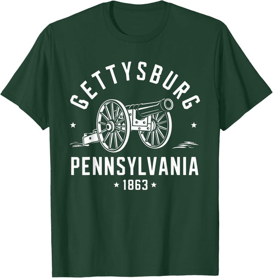 Gettysburg Pennsylvania 1863 Battlefield war Civil History T-Shirt - T-Shirt | Forest