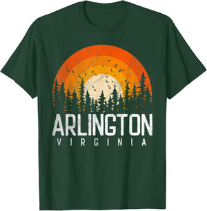Arlington Virginia VA Shirt Vintage 70s 80s 90s Retro Gift T-Shirt - T-Shirt | Forest