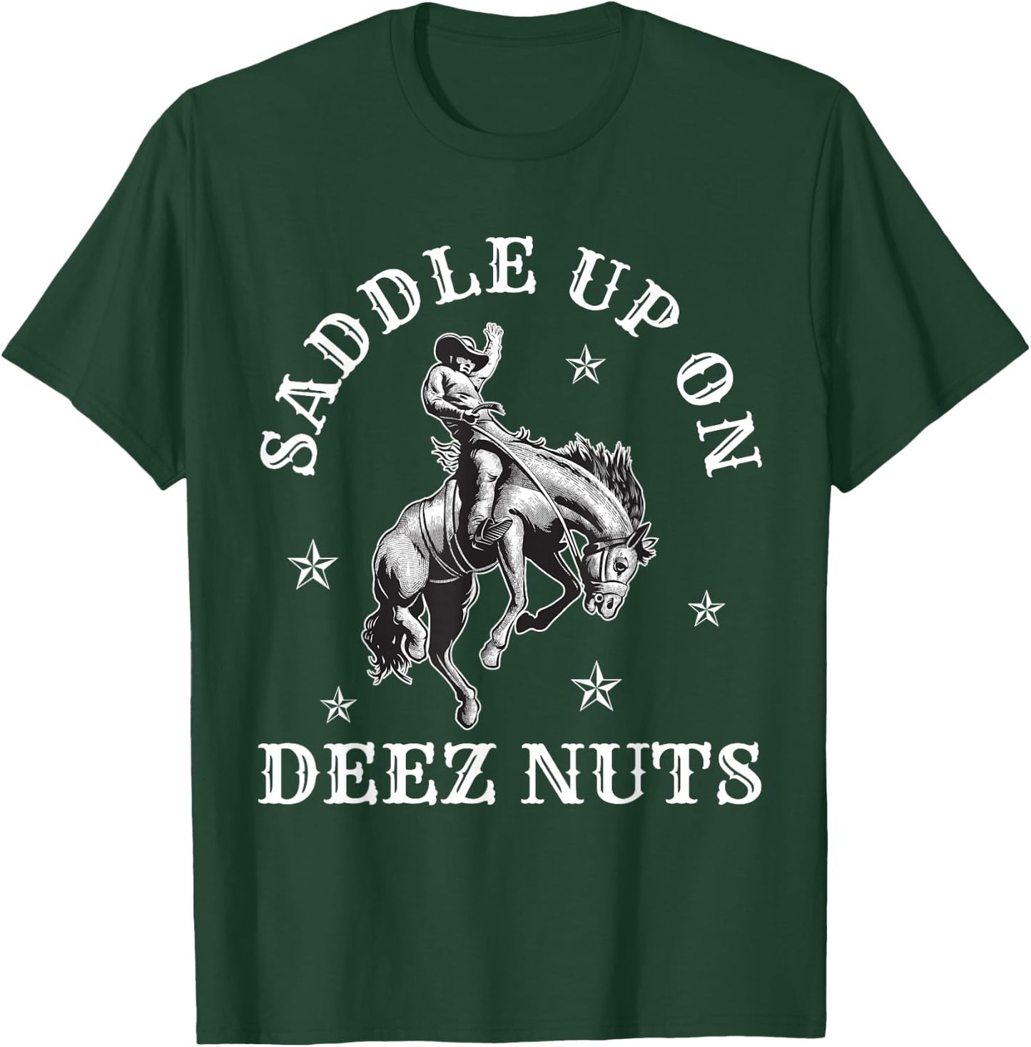 Cowboycore Saddle Up Deez Nuts Cowboy Aesthetic T-Shirt - T-Shirt | Forest