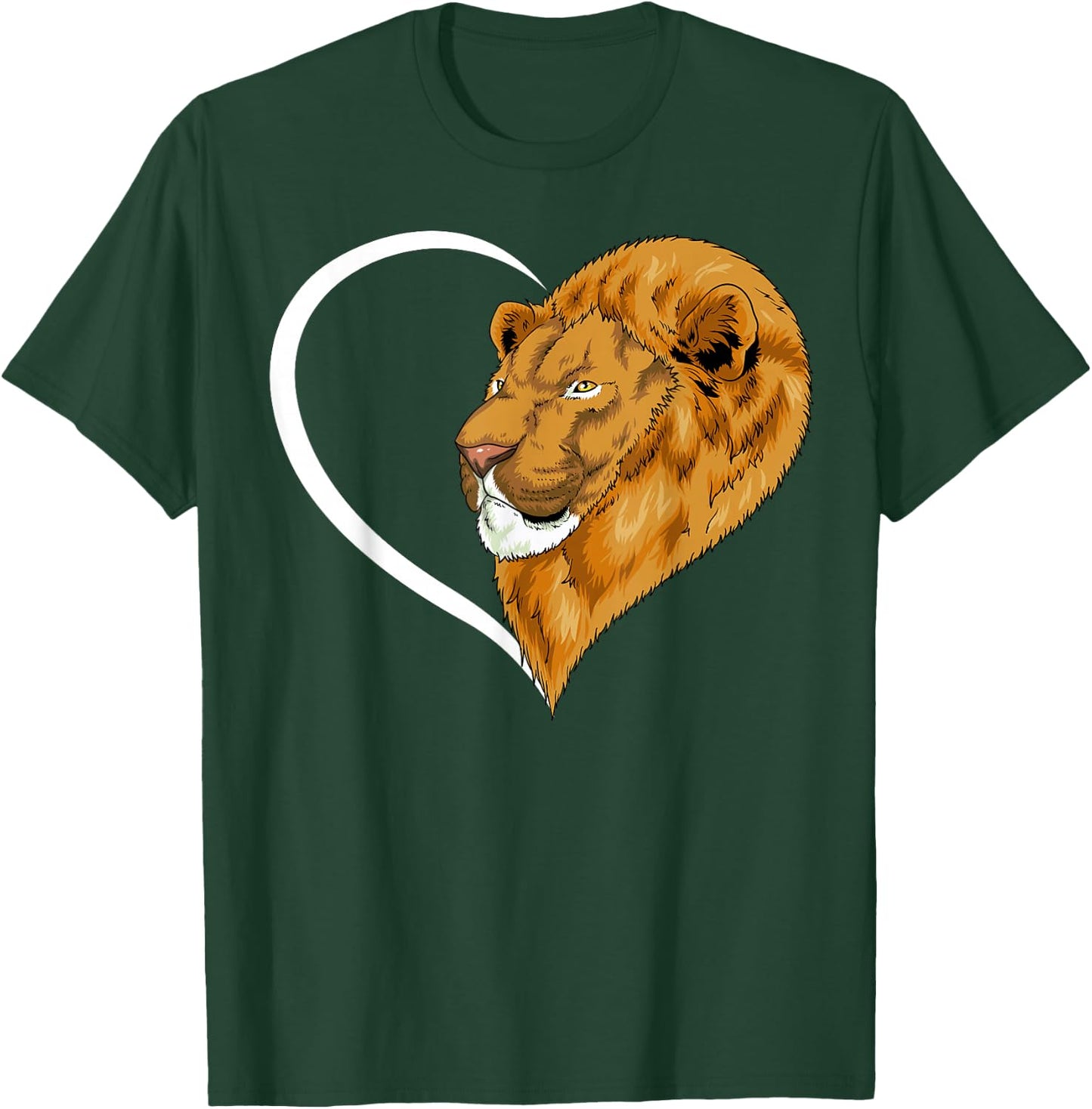 Lion Shirts Girls Kids Heart Cute Lion T-Shirt - T-Shirt | Forest