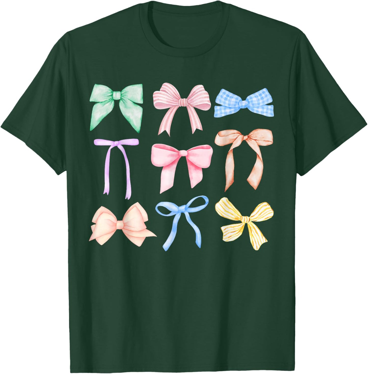 Bows Coquette Bow Coquette Aesthetic Preppy Girly Girl T-Shirt - T-Shirt | Forest