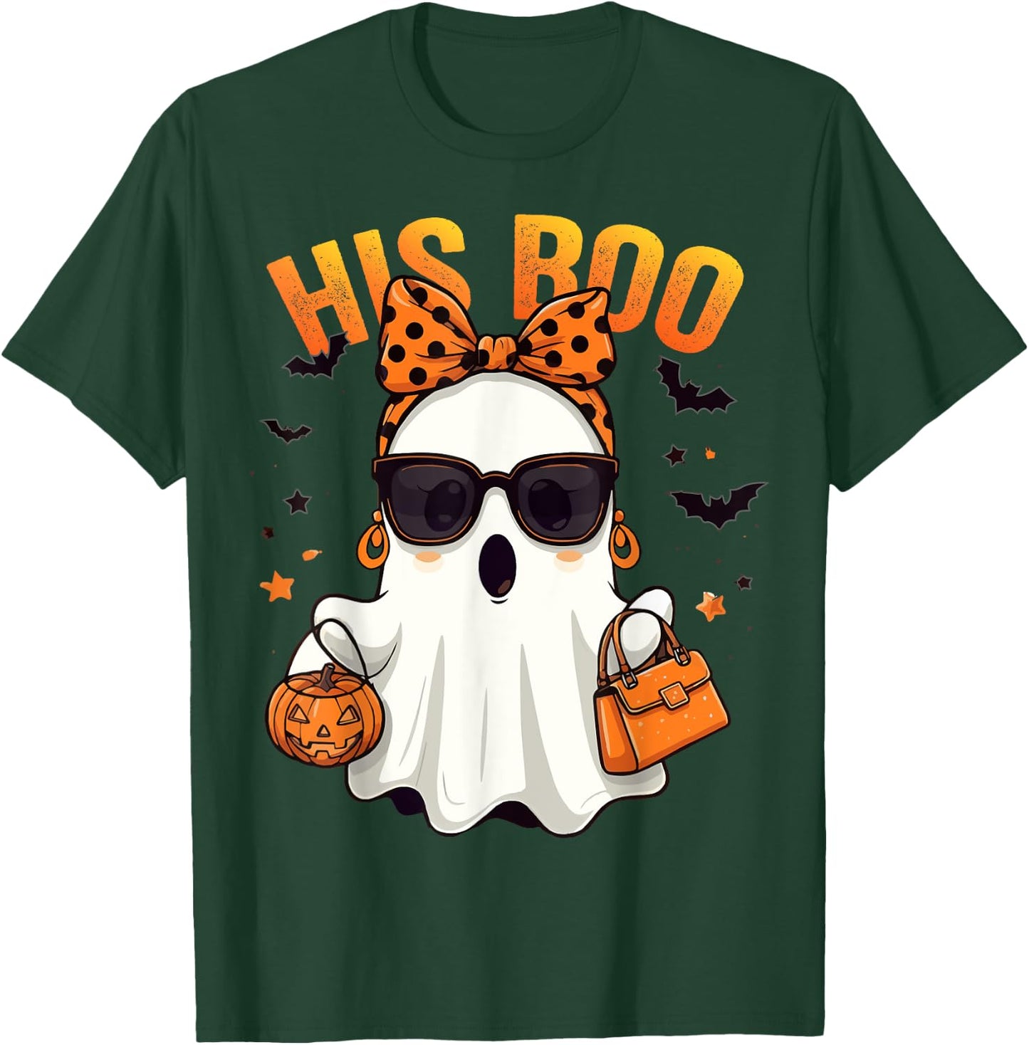 Her Boo His Boo Funny Ghost Matching Couples Halloween 2024 T-Shirt - T-Shirt | Forest