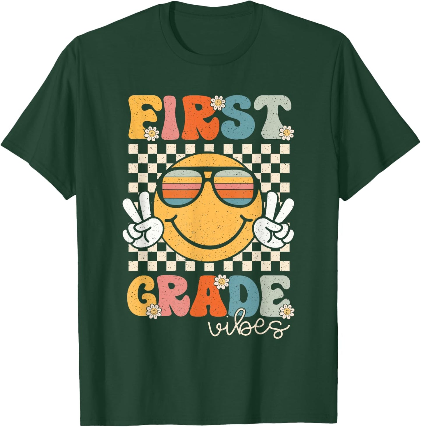 First Grade Vibes Smile First Day of School 1st Grade Team T-Shirt - T-Shirt | Forest