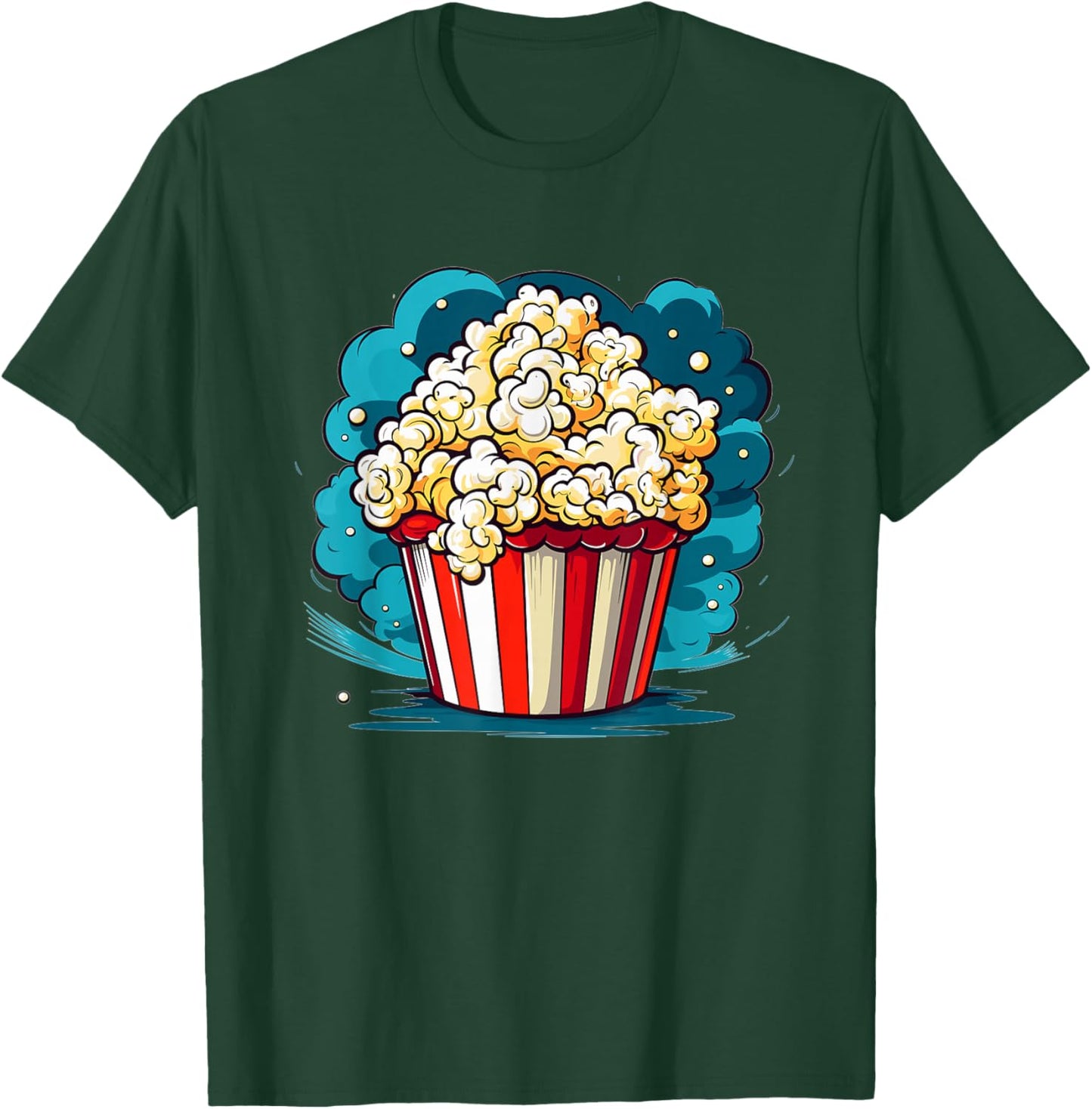 Popcorn Explosion Cartoon Movie Time T-Shirt - T-Shirt | Forest