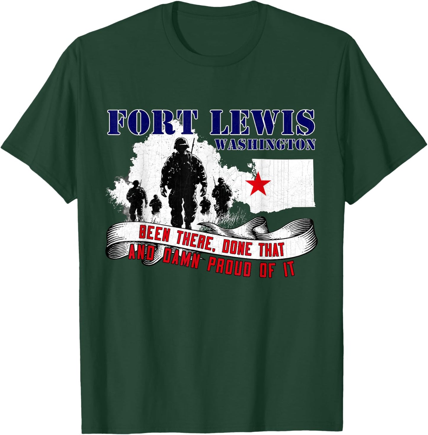 Fort Lewis Washington US Military Base Veterans Day T-Shirt - T-Shirt | Forest