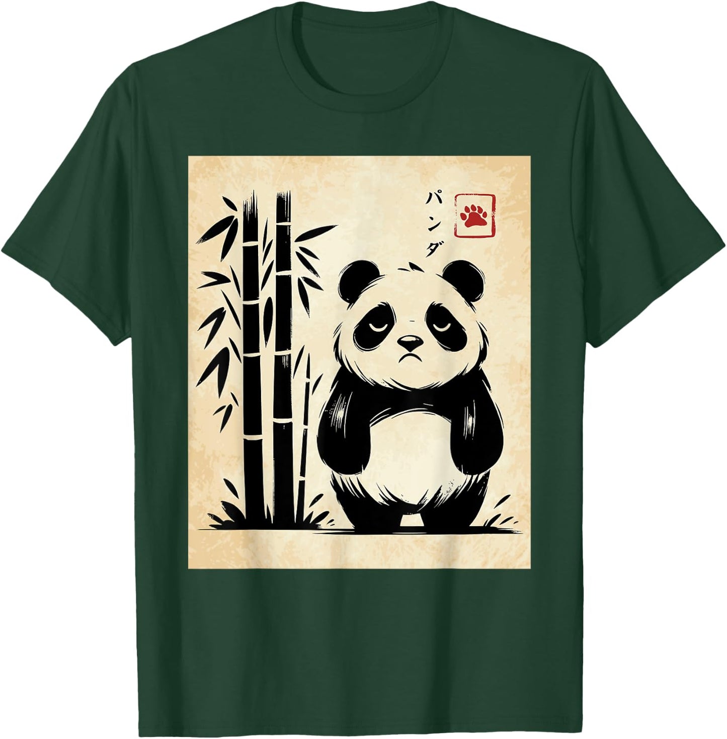 Kawaii Panda Ink Japanese Streetwear Novelty Funny Panda T-Shirt - T-Shirt | Forest