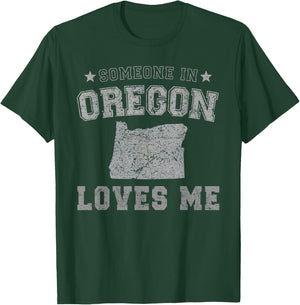 Someone In Oregon Loves Me Heart Vintage State T-Shirt - T-Shirt | Forest