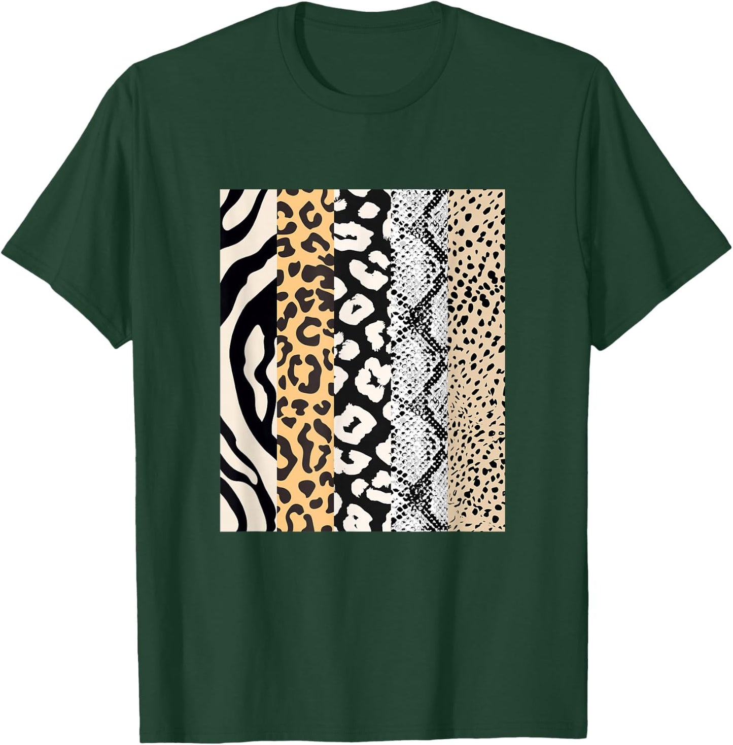 Animal Print Stripes Leopard Cheetah Zebra Tiger Graphic T-Shirt - T-Shirt | Forest