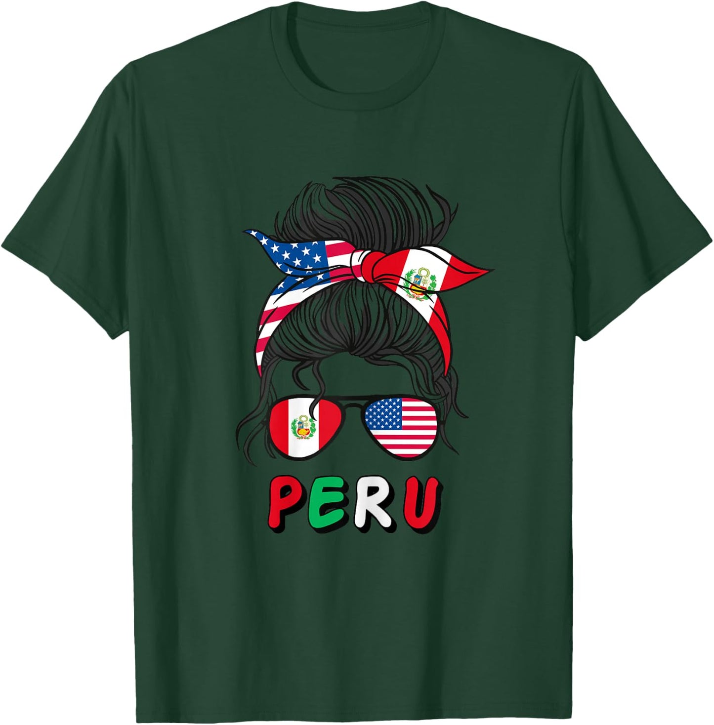 Peru Girls USA American peruvian Girl T-Shirt - T-Shirt | Forest
