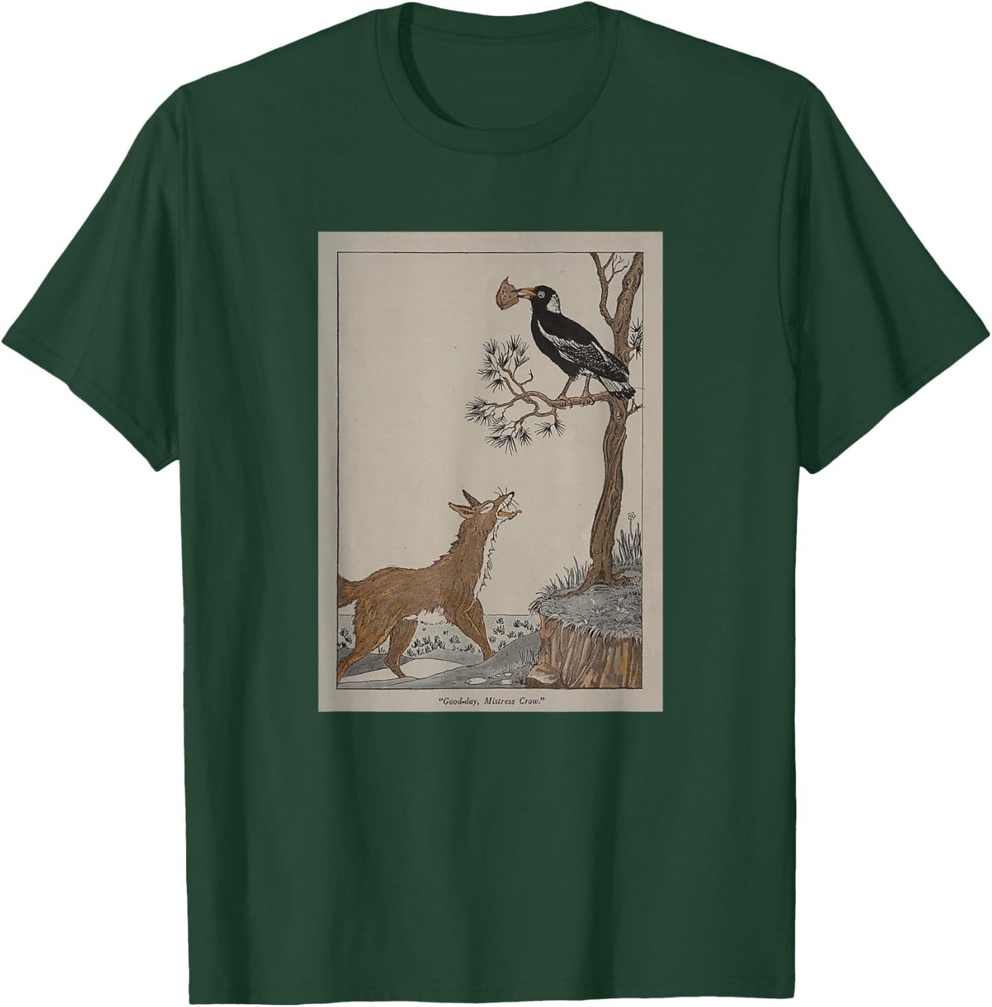 The Fox and The Crow - Aesop's Fables T-Shirt - T-Shirt | Forest