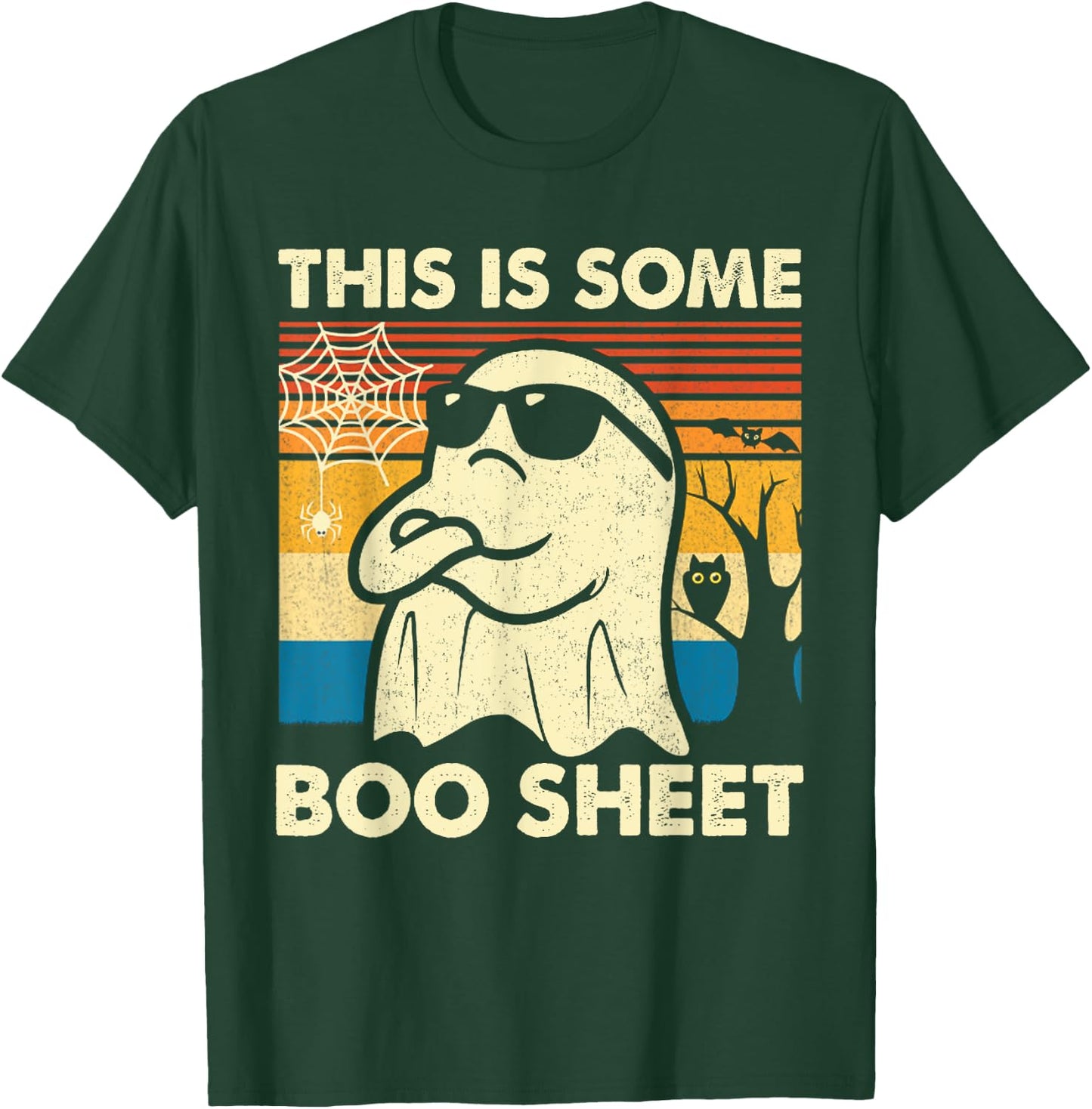 This is Some Boo Sheet Ghost Retro Funny Halloween Men Women T-Shirt - T-Shirt | Forest