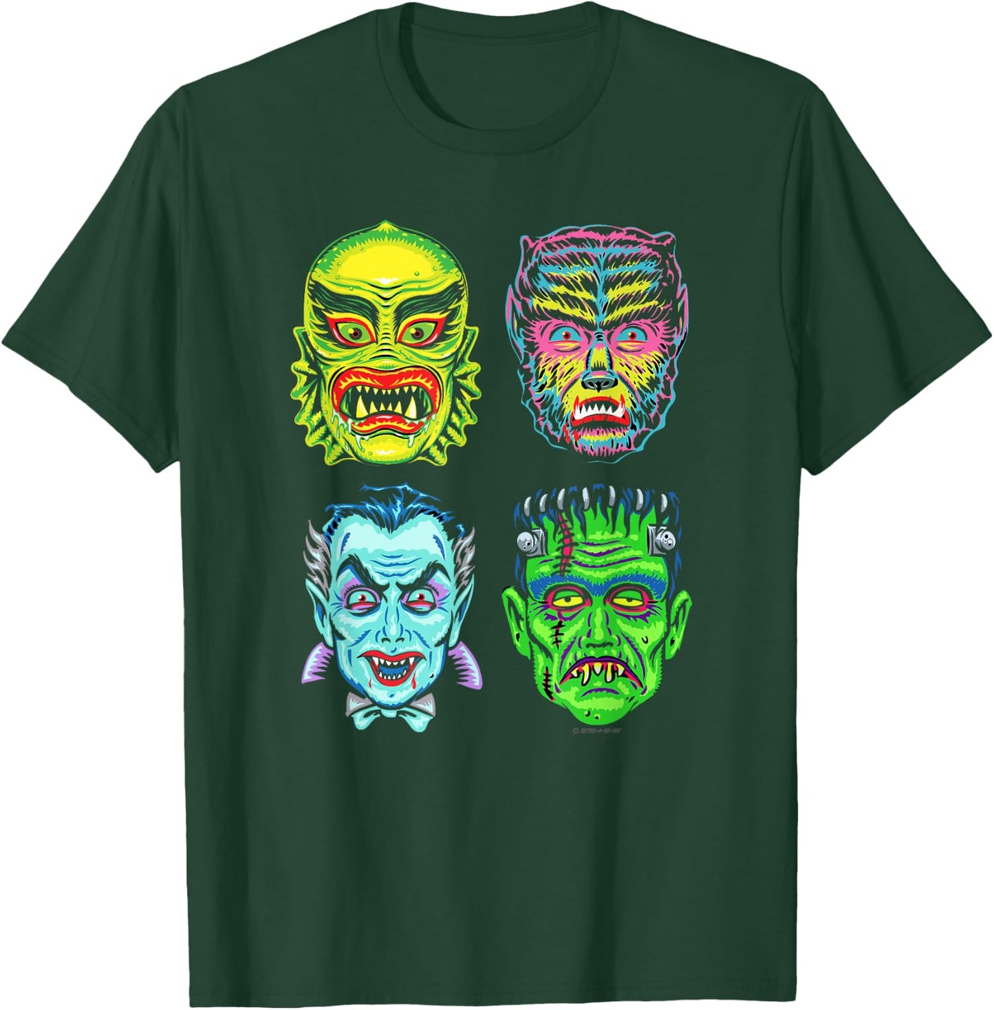 Retro Monster Horror Vampire Vintage Goon Face Retro-a-go-go T-Shirt - T-Shirt | Forest