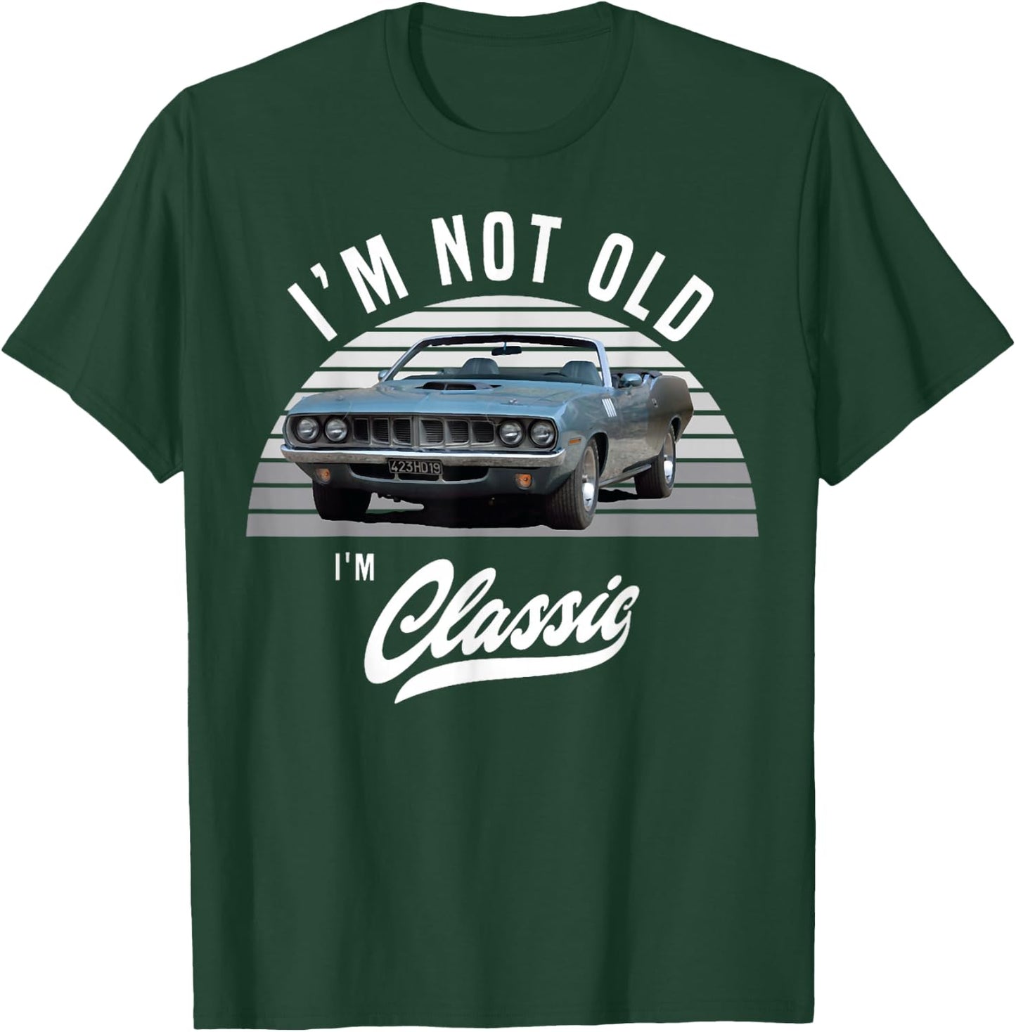 1971 Cuda Plymouth Barracuda Convertible Vintage Cars , Small T-Shirt - T-Shirt | Forest