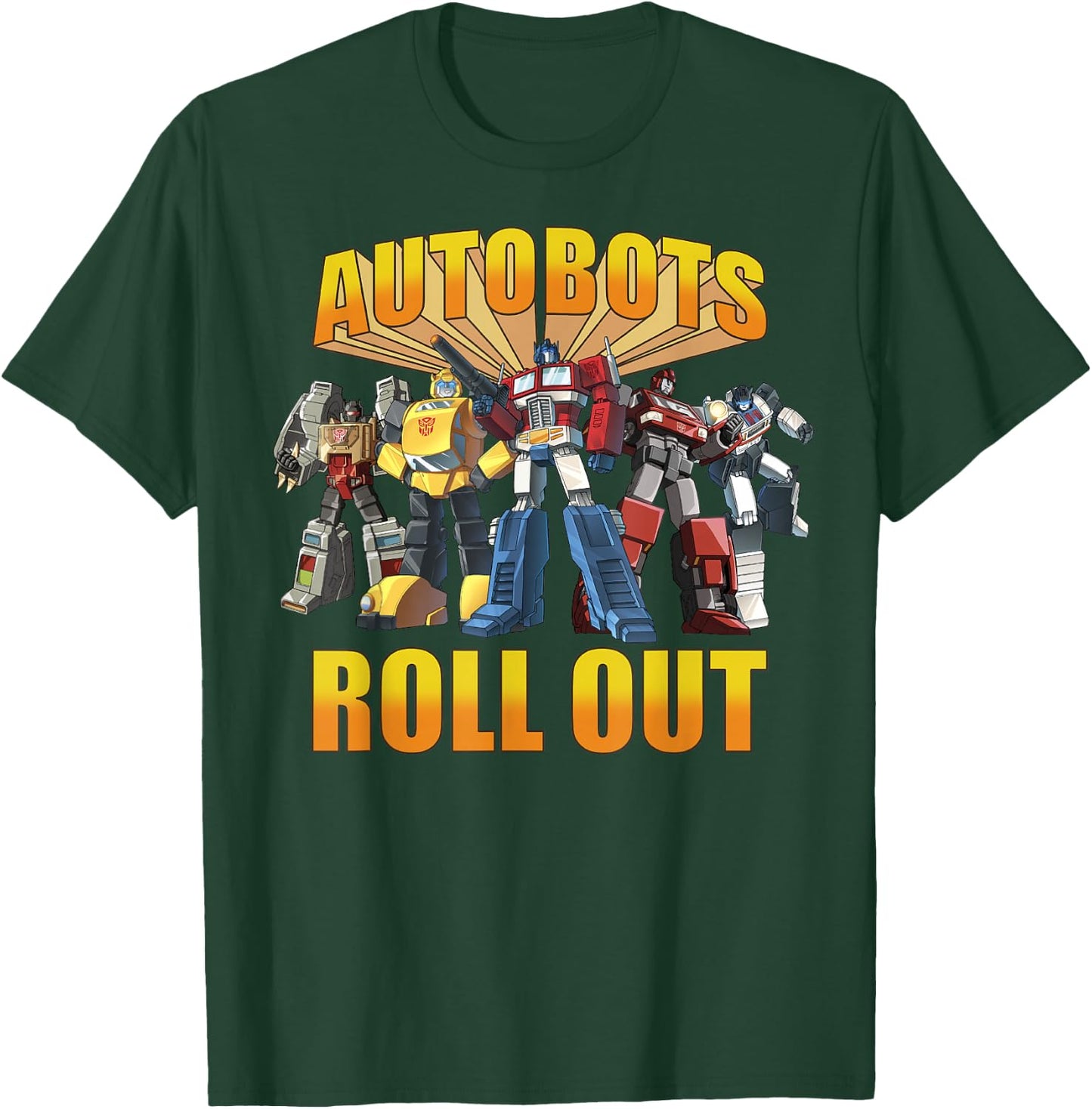 Transformers Retro Autobots Roll Out Group Shot T-Shirt - T-Shirt | Forest
