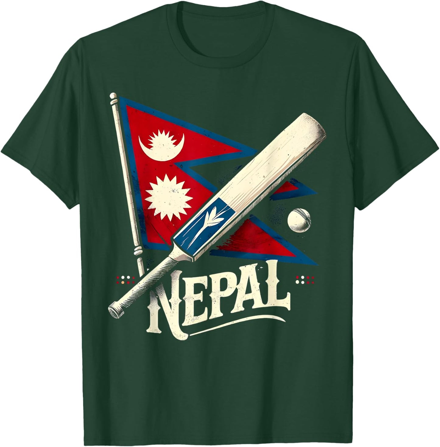 Nepal Cricket Jersey 2024, Cricket Flag of Nepal Team T-Shirt - T-Shirt | Forest